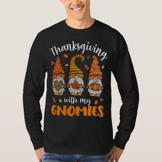 T-shirt Thanksgiving Avec Mes Gnomies Autumn Gnomes Lover (Devant)