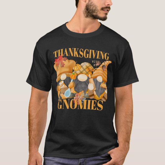 T-shirt Thanksgiving Avec Mes Gnomies Les Gnomes D'Automne (Devant)