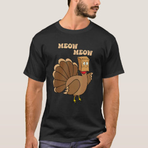 T-shirt Thanksgiving Chat Fake Chat Meow Thanksgiving Turc