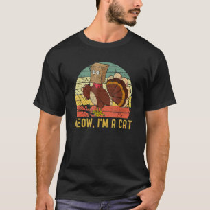 T-shirt Thanksgiving Chat Fake Chat Meow Thanksgiving Turc