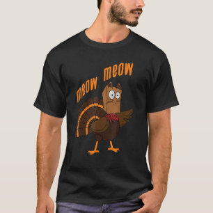 T-shirt Thanksgiving Chat Fake Chat Meow Thanksgiving Turc