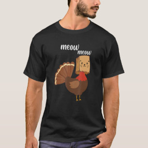 T-shirt Thanksgiving Chat Fake Chat Meow Thanksgiving Turc