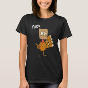 T-shirt Thanksgiving Chat Fake Chat Meow Thanksgiving Turc