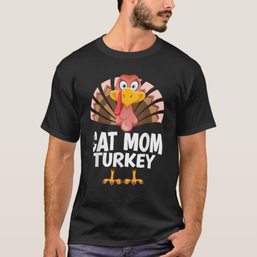 T-shirt Thanksgiving Chat Maman Turquie Correspondant Pyja (Devant)