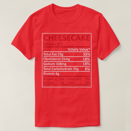 T-shirt Thanksgiving Christmas Cheesecake nutritionnel Fai (Design devant)