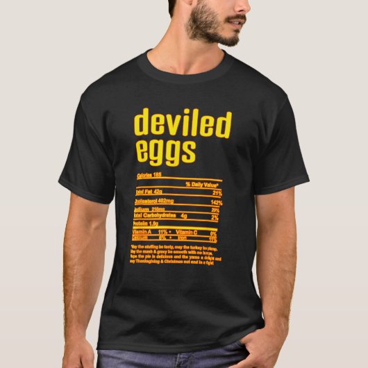 T-shirt Thanksgiving Christmas Deviled Eggs Nutritional Fa (Devant)