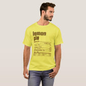T-shirt Thanksgiving Christmas Lemon Pie Nutrition Fact (Devant entier)