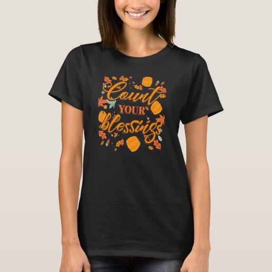 T-shirt Thanksgiving Count Tes Bénédictions (Devant)