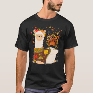 T-shirt Thanksgiving Dabbing Llama Turquie pèlerin Casquet
