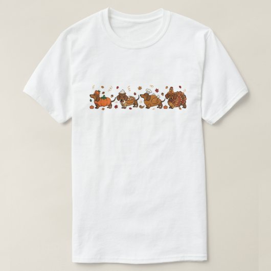 T-shirt Thanksgiving Dachshund Coquette (Design devant)