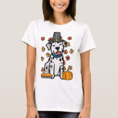 T-shirt Thanksgiving Dalmatian mignon Automne Chien Hommes (Devant)