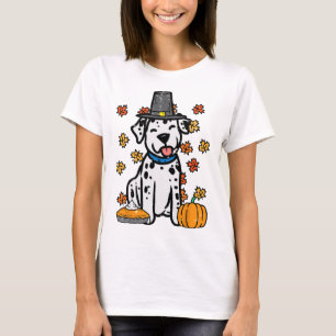 T-shirt Thanksgiving Dalmatian mignon Automne Chien Hommes