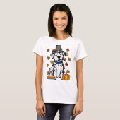T-shirt Thanksgiving Dalmatian mignon Automne Chien Hommes (Devant entier)