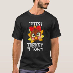T-shirt Thanksgiving Day Boys Kids Girl Cutest Turkey In T