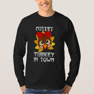 T-shirt Thanksgiving Day Boys Kids Girl Cutest Turkey In T