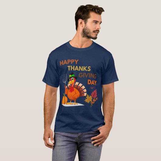 T-shirt thanksgiving day l thanksgiving l turkey day l hap (Devant entier)