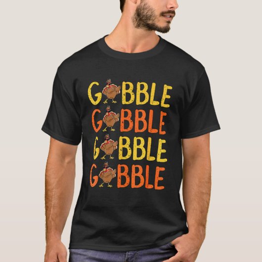 T-shirt Thanksgiving Dinner Gobble Gobble Turkey Trot (Devant)
