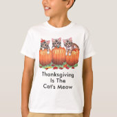 T-shirt Thanksgiving est le Meow Kids du chat (Devant)
