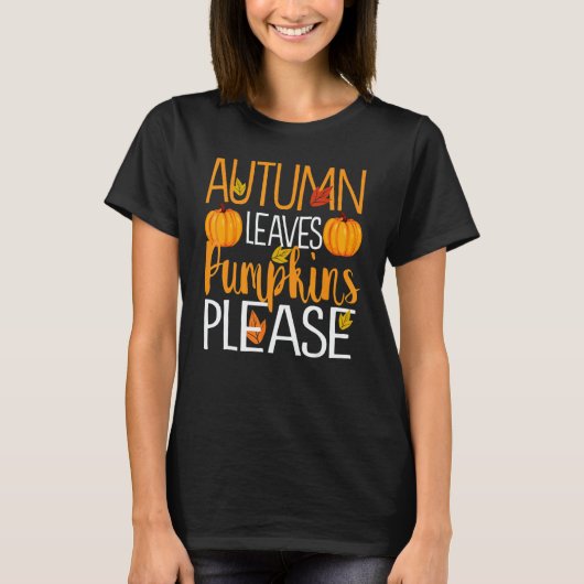 T-shirt Thanksgiving Fall Mom  Autumn Leaves and Pumpkin P (Devant)