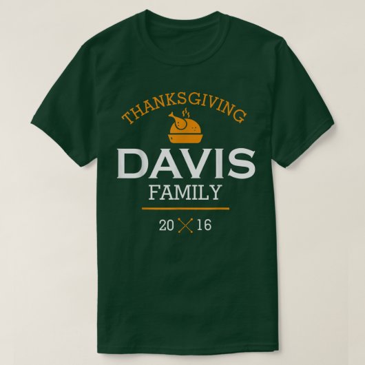 T-shirt Thanksgiving Famille Davis 2016 T Thanksgiving  (Design devant)