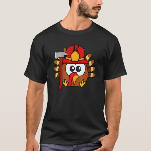T-shirt Thanksgiving Firefighter Turkey   Feast Day (Devant)