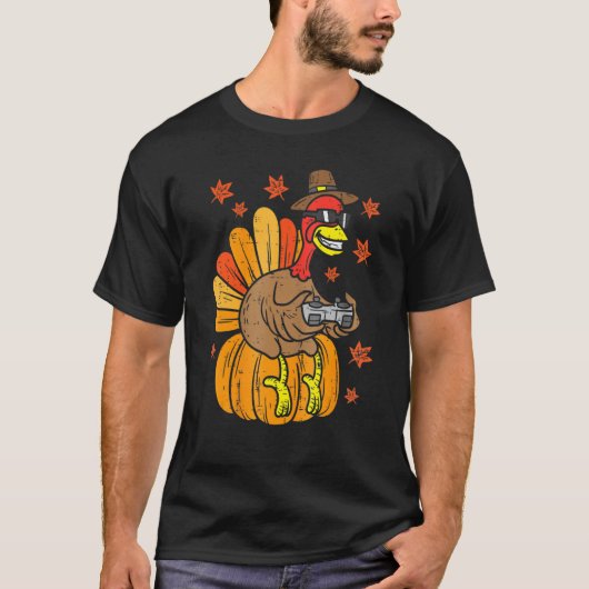 T-shirt Thanksgiving Game Controller Thanksgiving  Boys Ga (Devant)