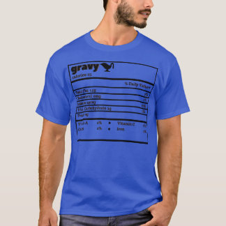 T-shirt Thanksgiving Gravy Nutrition Facts Drôle Noël