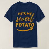 T-shirt Thanksgiving He's My Sweet Potato - I Yam Matching (Design devant)