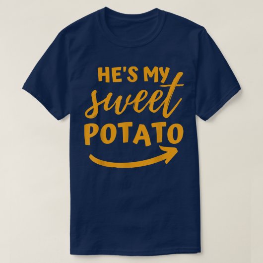 T-shirt Thanksgiving He's My Sweet Potato - I Yam Matching (Design devant)