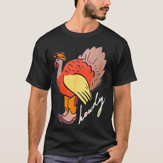 T-shirt Thanksgiving Howdy Turkey (Devant)