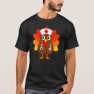 T-shirt Thanksgiving Infirmière Scrub Tops Pour Femmes Tur