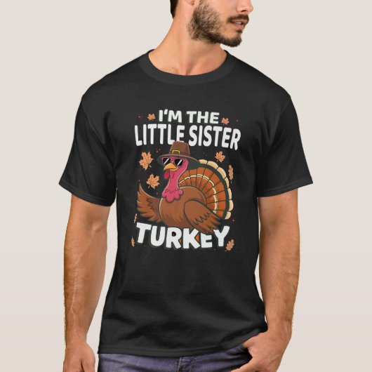 T-shirt Thanksgiving Je suis la petite soeur Turquie Famil (Devant)