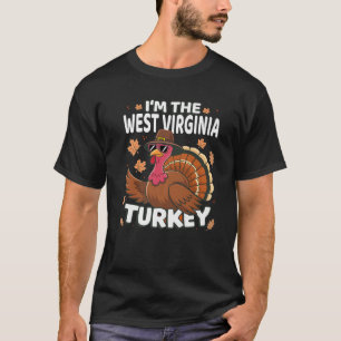 T-shirt Thanksgiving Je suis West Virginia Turquie Famille