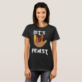 T-shirt Thanksgiving Let s Feast Turkey Rock & Roll (Devant entier)