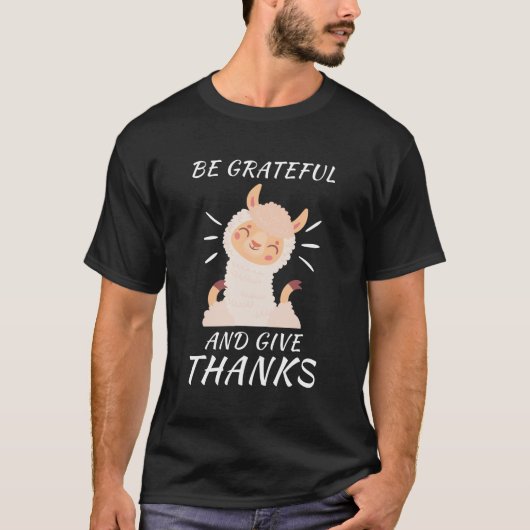 T-shirt Thanksgiving Llama (Devant)
