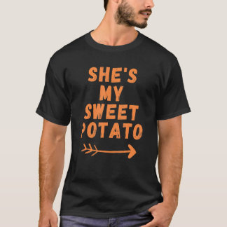 T-shirt Thanksgiving Matching Couple She's My Sweet Potato