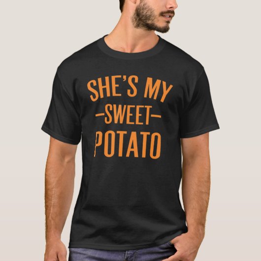 T-shirt Thanksgiving Matching Couples She's My Sweet Potat (Devant)
