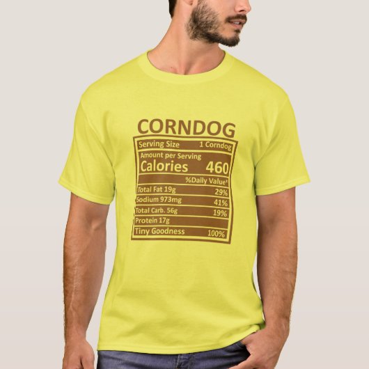 T-shirt Thanksgiving Noël Drôle Corndog Nutrition Fac (Devant)