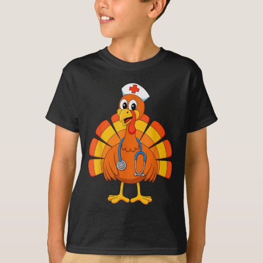 T-shirt Thanksgiving Nurse Turkey Nurses Scrub Top Nursing (Devant)