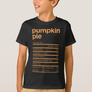 T-shirt Thanksgiving Nutrition Citrouille tarte Faits Fun