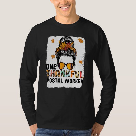 T-shirt Thanksgiving One Thankful Postal Worker   (Devant)