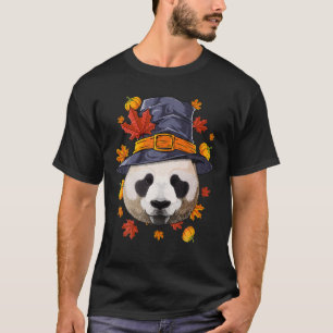 T-shirt Thanksgiving Panda Pilgrim Costume Automne Automne