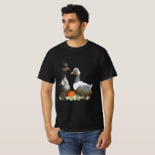 T-shirt Thanksgiving Pilgrim Canard Couple (Devant entier)