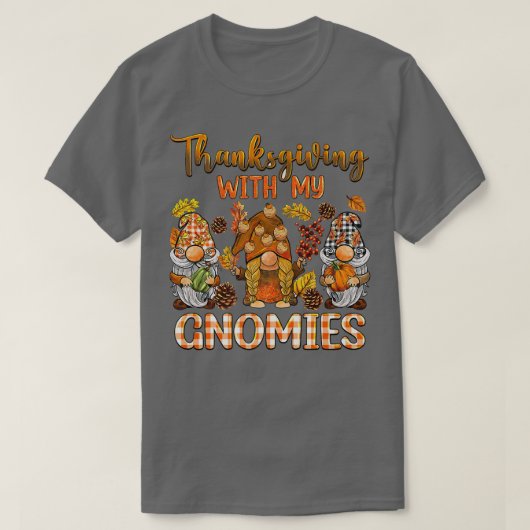 T-shirt Thanksgiving Pour Mes Gnomies Automne Citrouille G (Design devant)