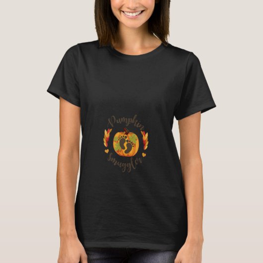 T-shirt Thanksgiving Pumpkin Smuggler   Pregnancy Women Mo (Devant)
