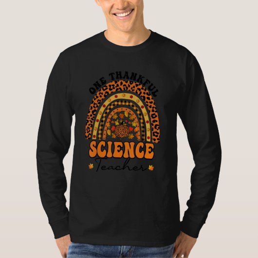 T-shirt Thanksgiving Rainbow Leopard One Thankful Science  (Devant)