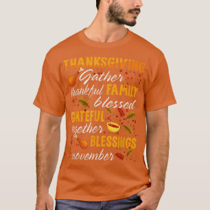 T-shirt Thanksgiving Rassembler Thanksgiving Famille Grate