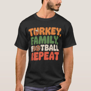 T-shirt Thanksgiving Reprise du football familial Turquie-
