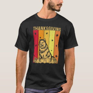 T-shirt Thanksgiving Retro American Eskimo Dog Matching Fa
