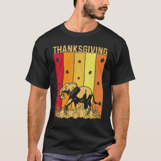 T-shirt Thanksgiving Retro Elephant Matching Family Pyjama